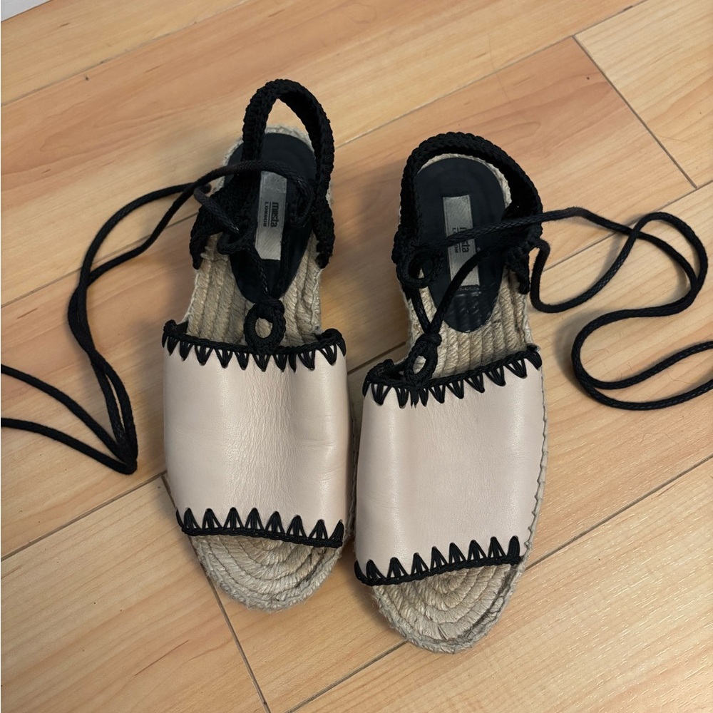 Miista London Leather Lace Up Espadrille Sandals